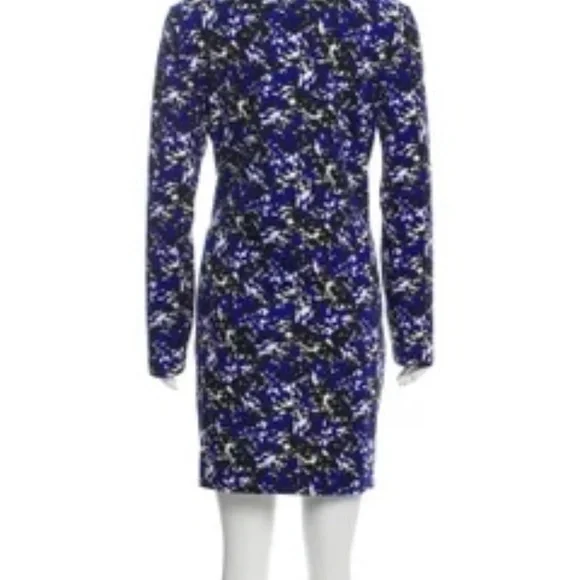 Diane Von Furstenberg Cotton/Silk Reina Mini A-line Dress w/long sleeves Sz-14 - Picture 2 of 11